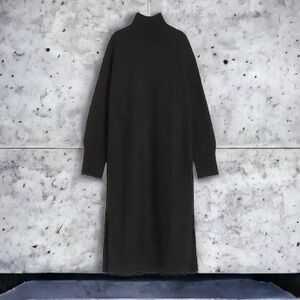 MUJI Black Wool Turtleneck Sweater Dress Size XS/S